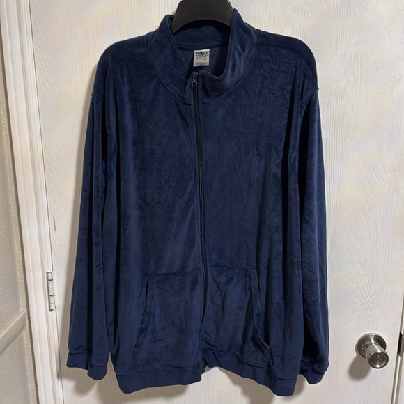 Athletic Works Women’s 3X 22W-24W Navy Blue Full Zip Velour Tracksuit Set Soft - Picture 2 of 16